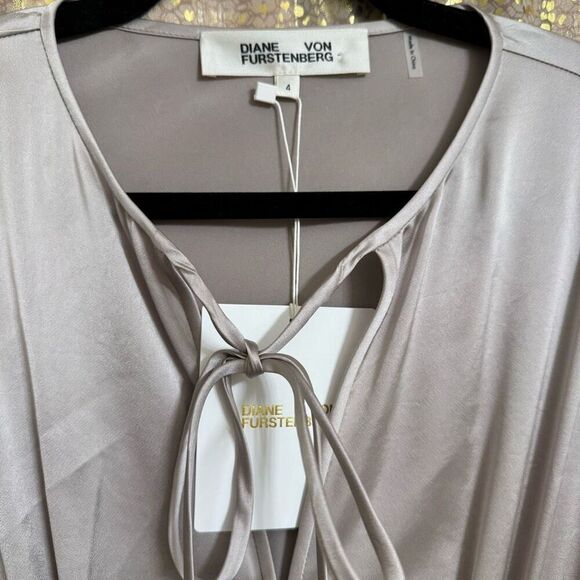 Diane Von Furstenberg Nur Storm Satin Midi Dress Size 4 NWT - Picture 3 of 12